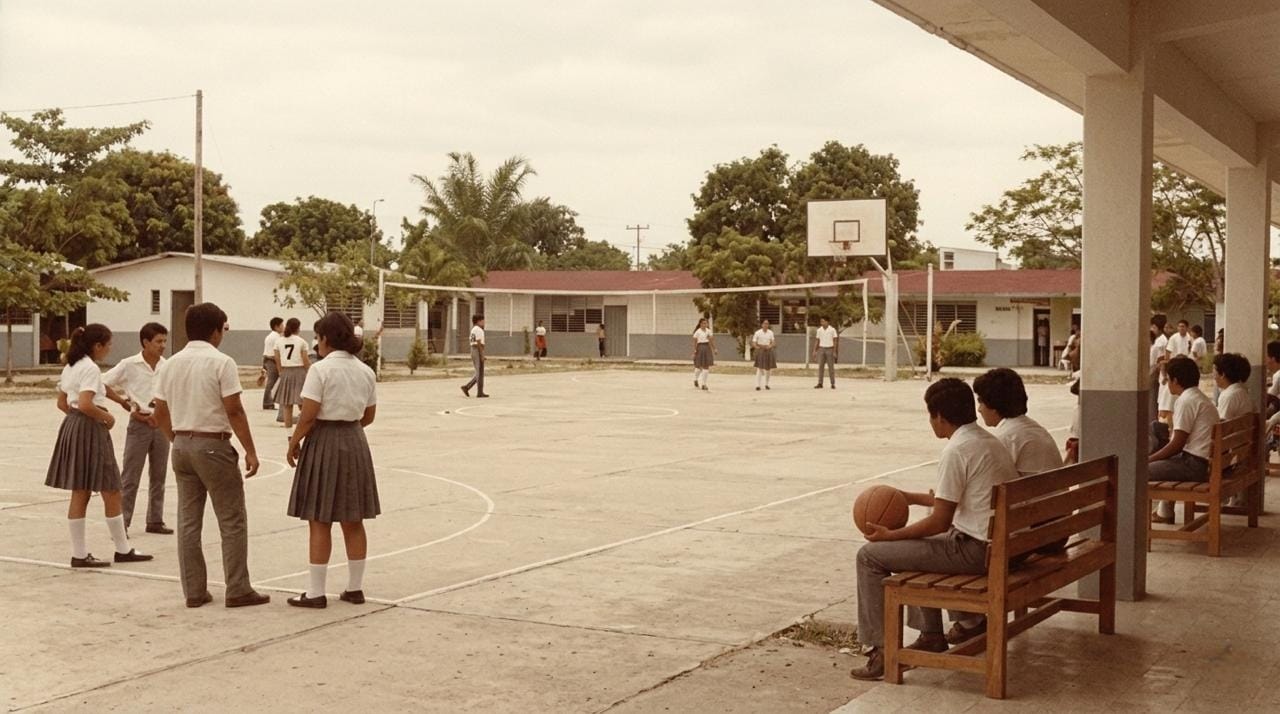 Cancha en la decada de los 70s